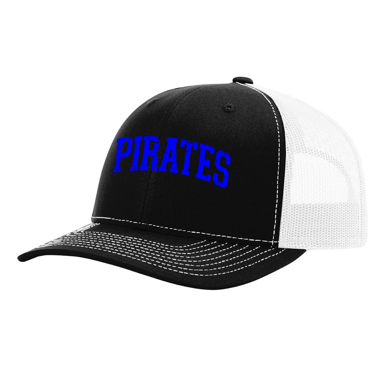 🏴‍☠️ Hankinson Pirates Embroidered Black/White Snapback Hat – Black Richardson 112