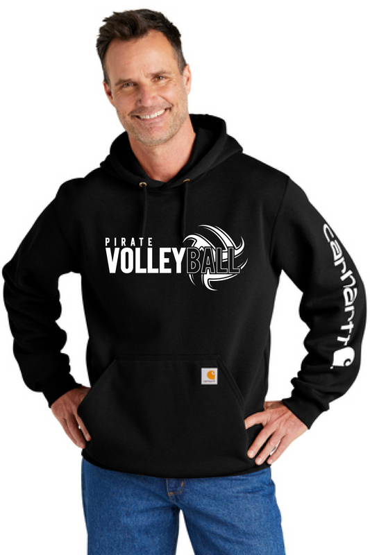 Pirate Volleyball White Carhartt Midweight Hooded Logo Sweatshirt