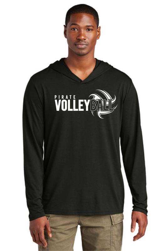 Pirate Volleyball White  District Long Sleeve Light Weight Hoodie