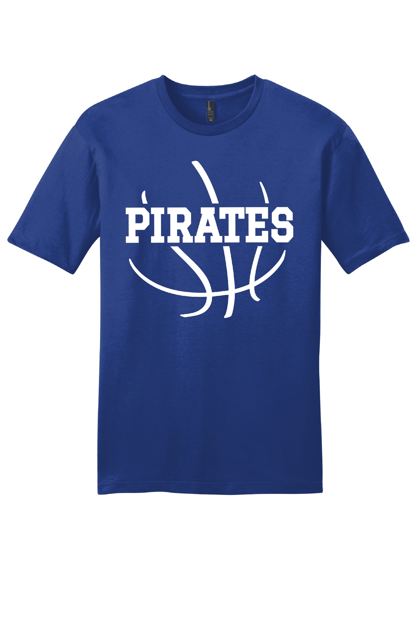 Pirate Basketball White Team Spirit Deep Royal District T-Shirt