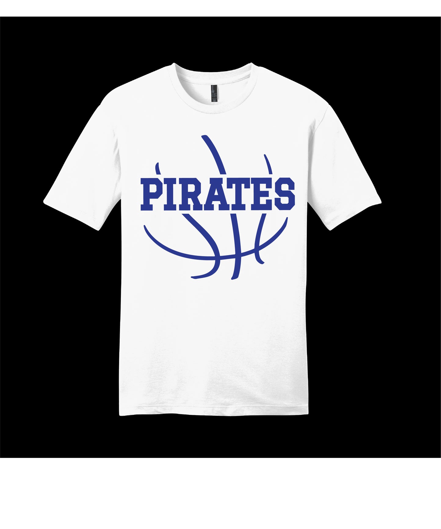 Pirate Basketball White Team Spirit Deep White District T-Shirt