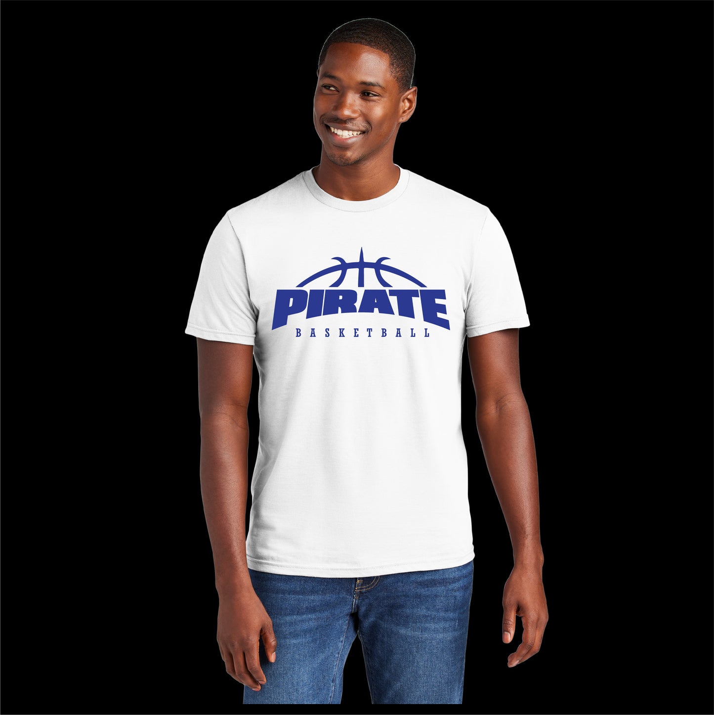 Pirate Basketball White District T-Shirt