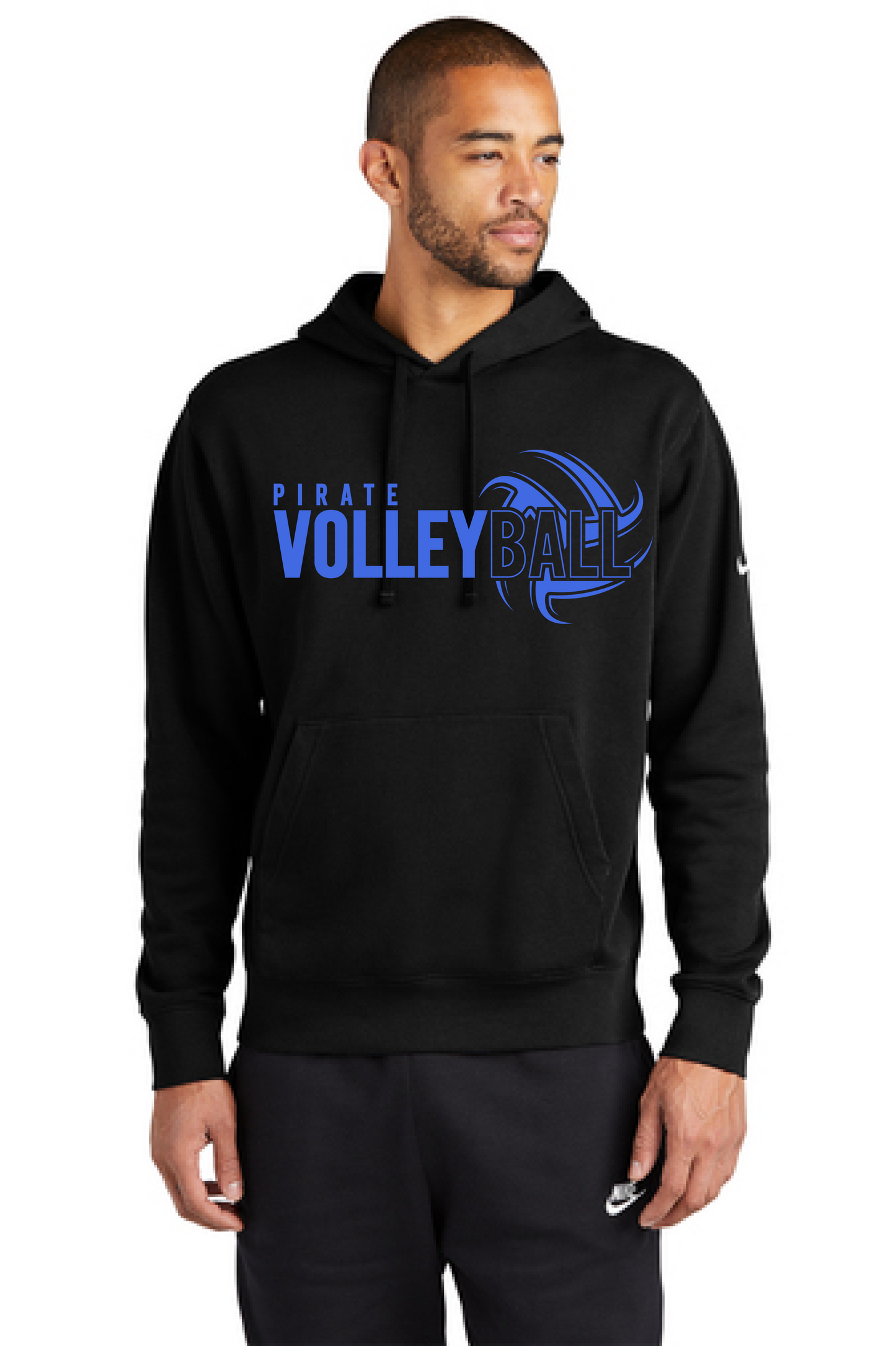 Pirate Volleyball Nike Club Fleece Sleeve Swoosh Pullover Hoodie