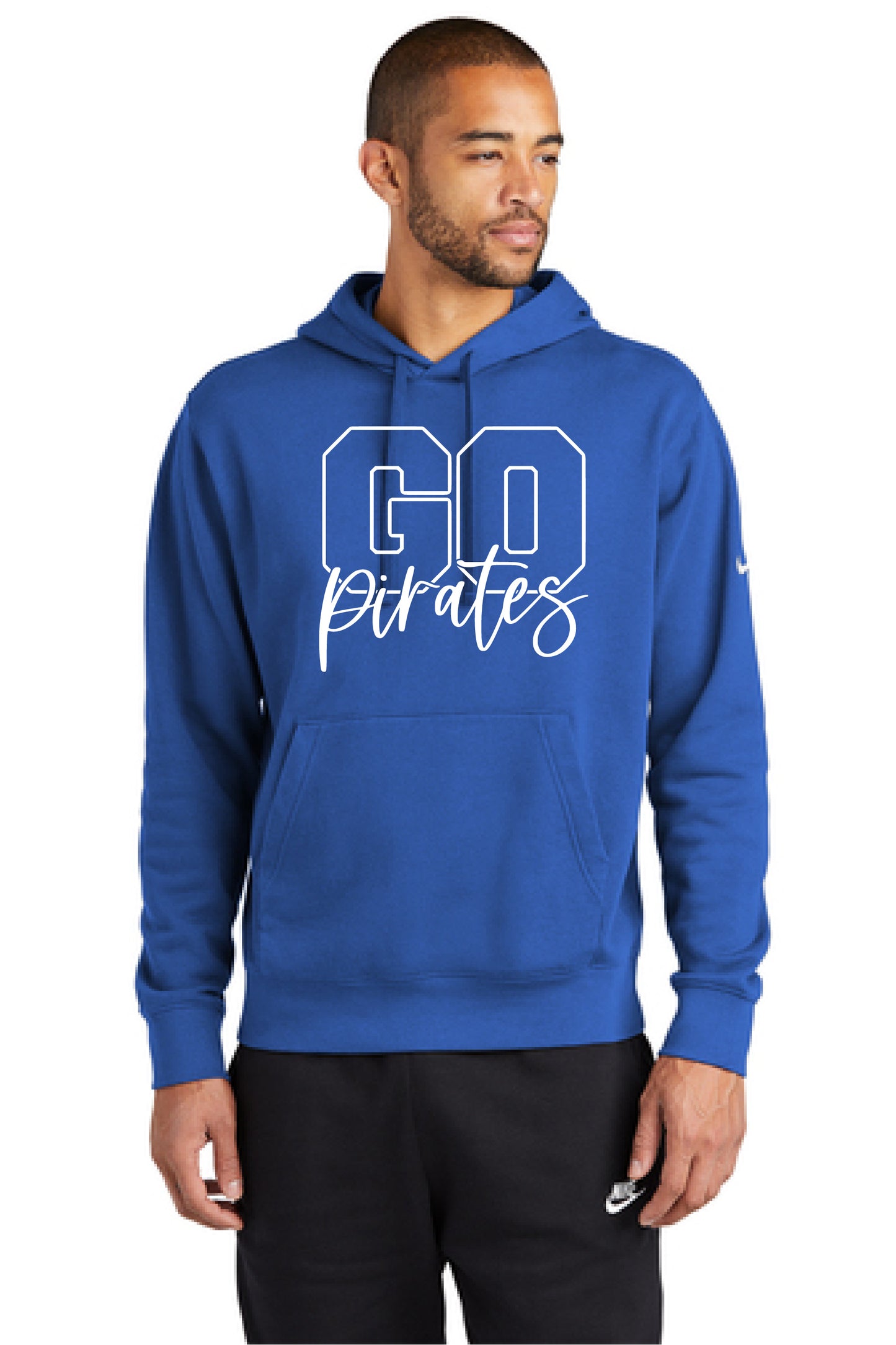 GO Pirates White Nike Club Fleece Sleeve Swoosh Pullover Hoodie