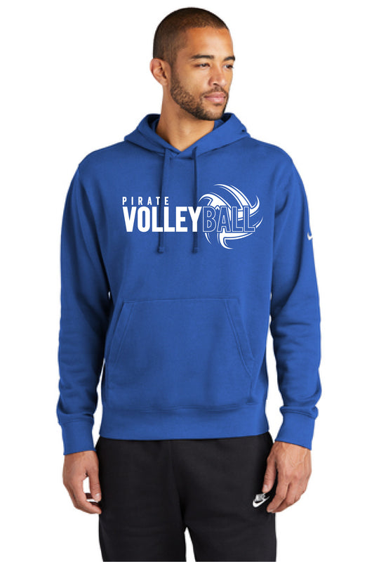 Pirate Volleyball White Nike Club Fleece Sleeve Swoosh Pullover Hoodie