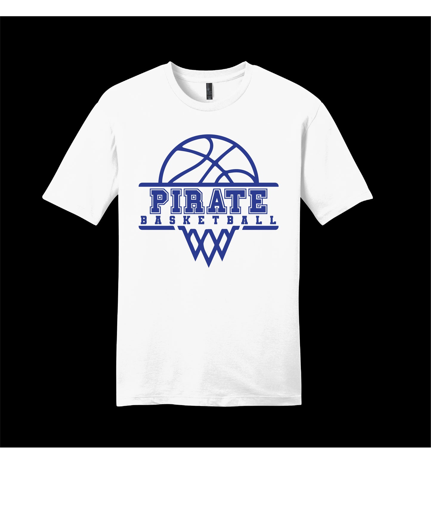 Pirate Basketball Hoop White District T-Shirt