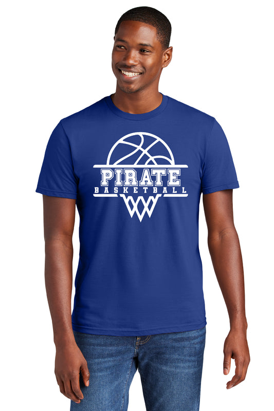 Pirate Basketball Hoop Deep Royal District T-Shirt