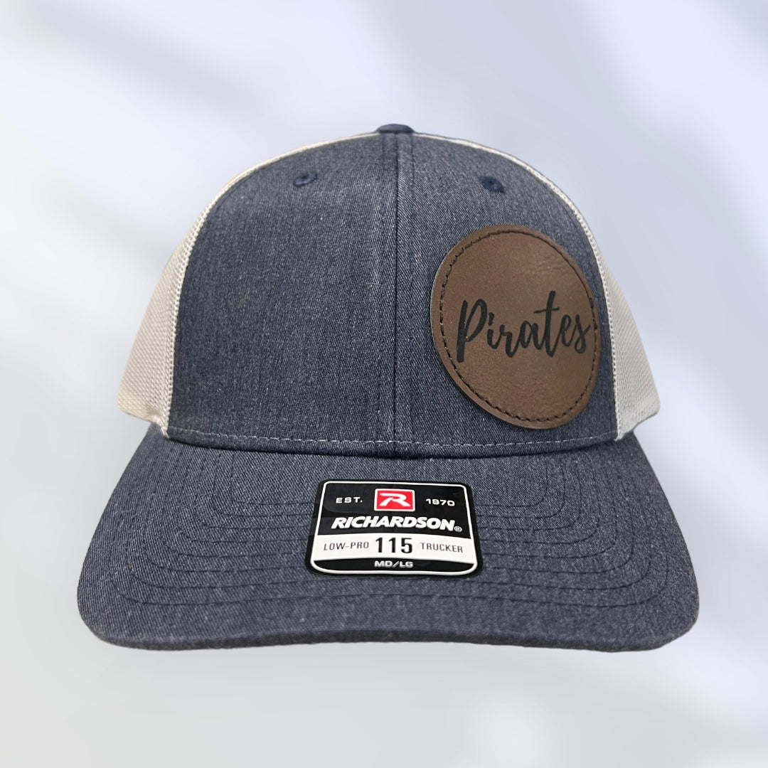 Richardson Baseball Cap with Engraved Pirates Leather Patch