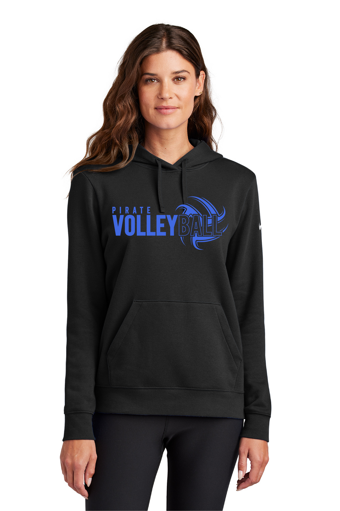 Pirate Volleyball Ladies Nike Club Fleece Sleeve Swoosh Pullover Hoodie